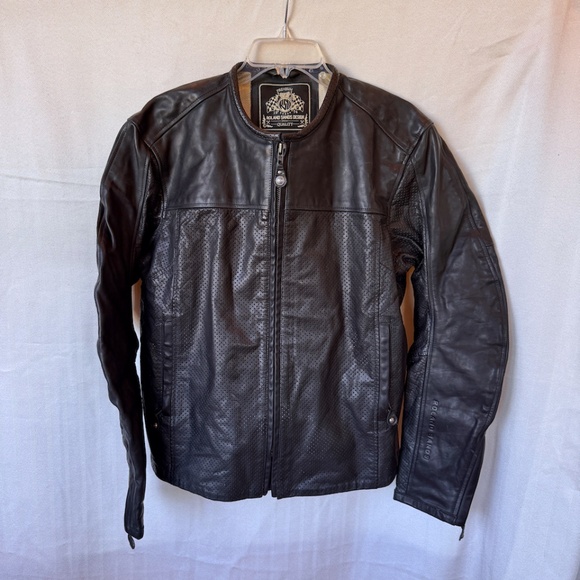 Roland Sands Design Barfly Perforated Black Leather Motorcycle Jacket - Picture 1 of 11